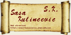 Saša Kulinčević vizit kartica
